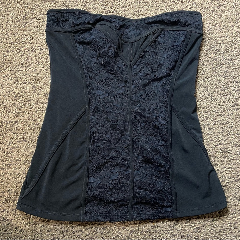 Victoria’s Secret Black Lace Strapless Tank Top XS